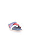 2032-2133-23Y Women's Cross-Strapped Slippers Genuine Leather Denim Blue - 2