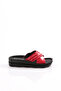 1732-22Y Women's Cross Strap Slippers Red Patent Leather