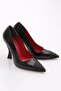132 Women's High Heel Shoes Black Red Patent Leather - 2