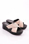 2132-22Y Women's Cross Strap Slippers Beige - 2