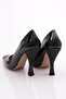 132 Women's High Heel Shoes Black Red Patent Leather - 3