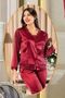 1005 Women's Dowry Satin Set of 6-Burgundy - 3