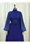 Balloon Sleeve Cuff Elastic Rose Belted Dress -Laci - 4