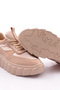 Women's Lace-Up Sneaker Shoes Beige 61733410 - 4