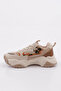 65100-22Y Women's Lace-Up Thick Sole Sneakers Shoes Beige Leopard - 3