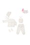 Sweet Surprise Frilled Spring Flowers Girl Ecru 100% Cotton 5-Piece Newborn Hospital Release Set