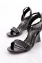 Women's Ankle Buckle Heeled Sandals Shoes Black 91153236 - 4