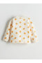 Beige Crew Neck Printed Baby Girl Sweatshirt and Leggings 2-Piece Set - 4