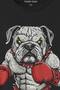 Boxing Gloves Bulldog Boxing Gym Sports Printed Black Regular Fit T-Shirt - 2