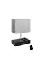 مصباح طاولة بغطاء قماشي مزود بشاحن USB