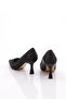 Women's Heeled Shoes Black Satin 412621 - 3
