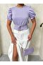 Women's Elastic Waist Short Sleeve Gingham Patterned Blouse - 4