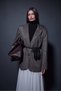 Oversize Herringbone Jacket - Brown - 7