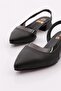 590 Women's Short Heeled Open Shoes Black - 4