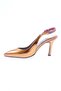 Silver Stone Orange Metallic Thin Heeled Women's Shoes - Rubber Detailed 31362821 - 3