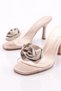 Women's Transparent Strappy Heeled Slippers Gold Satin 7412535 - 4