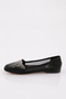 A199 Women's Flat Toe Ballerina Flats Black Finish - 3