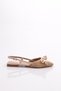6008 Women's Back Tie Gold Buckle Detailed Straw Ballerina Sandals Beige - 2