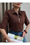 Polo Neck Padded Zippered T-Shirt - 3