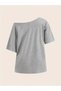 Women's Large Size Boat Neck Oywouos Printed Oversize 100% Cotton T-Shirt - 5