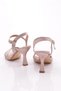 Women's Cross Stripe Heeled Shoes Rose Silvery 3510133534 - 3