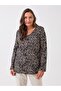 V-Neck Patterned Long Sleeve Women's Blouse - 2