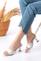 Women's Larmina White Patent Leather Classic Heeled Slippers - 2