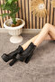 Daily Black Women's Boots High Platform Heeled Zipper Detailed Lace up Oval Toe Bootie 102 - 5