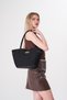Black Women's Belted Gold Buckle Magnet Closure Hand and Shoulder Bag Gc020900 - 6