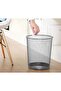 3-Pack Round Silver Metal Mesh Wastebasket, Trash Bin for Kitchen, Bathroom, Office - 3