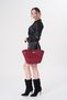 Burgundy Women's Belted Gold Buckle Magnet Closure Hand and Shoulder Bag Gc020916 - 4
