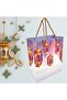 Ramadan Oil Lamp Themed Gift Bag, Drawstring Cardboard Bag, Iftar Catering Bag, 20X25X12 Cm, 6 Pieces - 8
