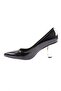 Women's Pointed Toe Heeled Shoes Black Patent Leather 65101535 - 3