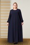 Women's Large Size Seasonal Long Zipper Navy Blue