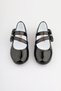 Black Female Child Babette Shoes Bow Children's Babette Female Child Black Patent Leather Babette with Stones - 8