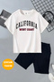 California and Brooklyn Printed 2 Pcs Summer T-Shirt-Shorts Kids Set - 3