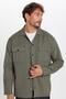 Men's Relax Fit Relaxed Cut Double Pocket Knitted Khaki Apache Collar Shirt