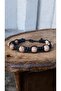 Bensei Lava Stone & Pu Leather Adjustable Bracelet for Men, Black - 3