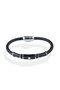 Jewelled Braided Leather Steel Bracelet