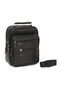 Men's Black Genuine Leather Steel Frame Zippered Shoulder and Clutch Bag (18X22 CM) - 2