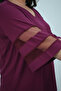 Women's Plus Size Bat Sleeve Tulle Detailed Blouse 1901-25 - 6