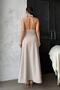 Beige Plaid Midi Length Women's Dress Mg2350 - 4