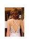 3126 Dowry Silk Satin Lace Double Short Nightgown Dressing Gown Set - Powder - 3