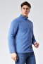 Mooncover Men's Stand Collar Fleece Sweatshirt – Standard Fit Blue - 3