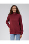 Mooncover Half Zipper Stand Collar Fleece Sweatshirt – Burgundy - 7