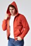 Mooncover Men's Zippered Hooded Sweatshirt with Pockets – Orange - 2