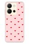 Vivo Y36 Compatible Red Tiny Hearts Transparent Silicone Case