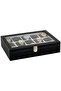 15-piece Black Leather Wooden Glass Watch Box st15-23 - 2
