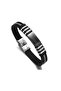 Black Ipc Cap. Kaçuk Steel Men's Bracelet Cy86