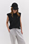Ripped Detail Zero Sleeve T-Shirt